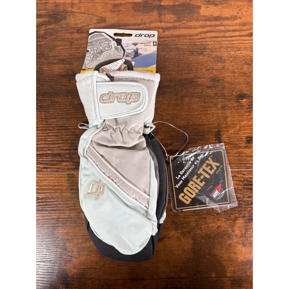 Drop Womens Horizon Pro Short Mitt Gore-Tex Ski Snowboard Mittens Grey Small NWT